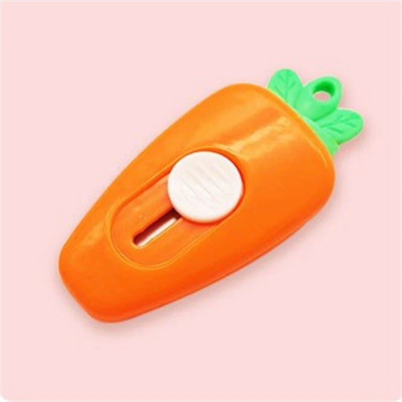 3pc Portable Small Art Knife Cartoon Shape Disassembling Express Knife Kawaii Carrot Office Paper Cutting for Student Tool