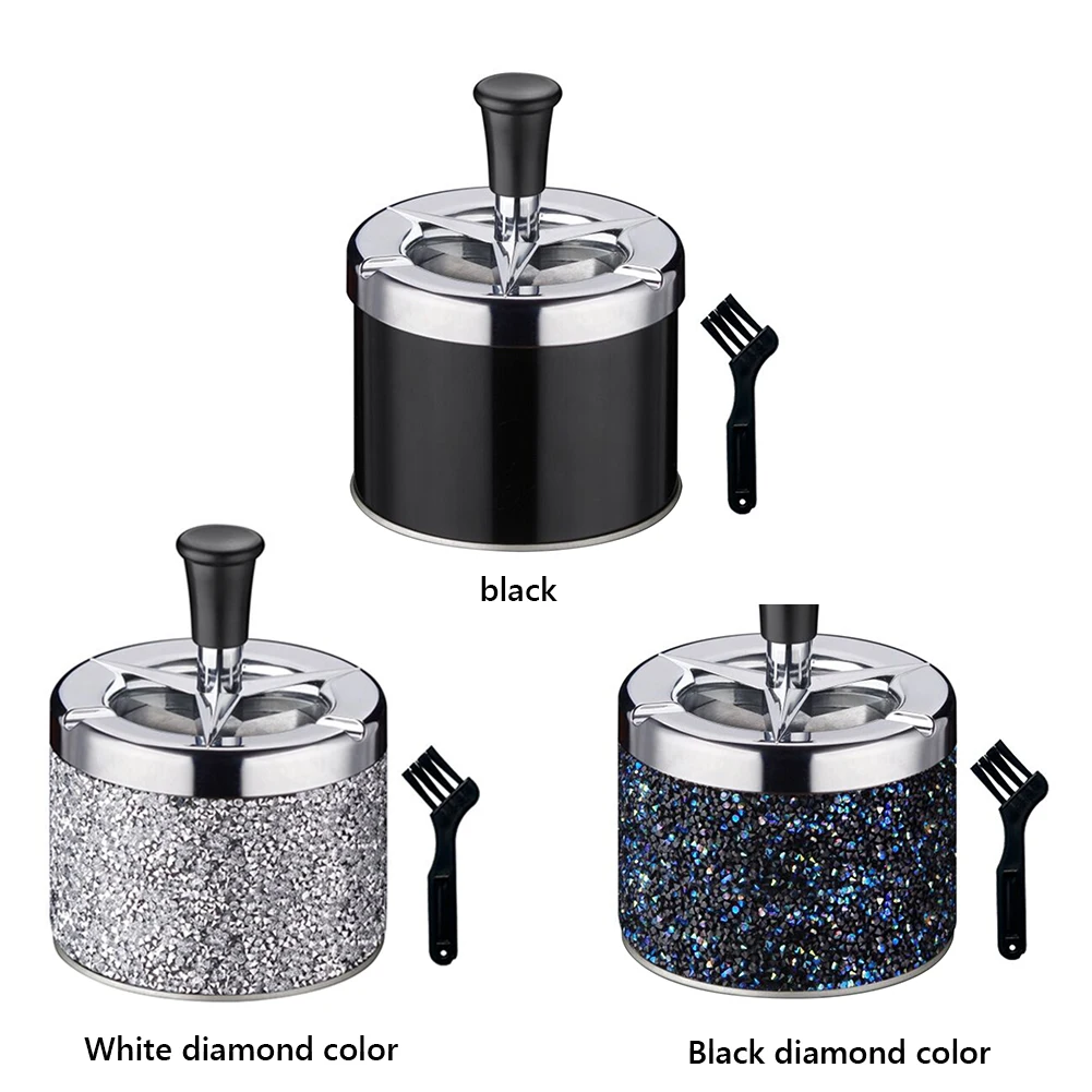 Spinning Ashtray with Lid Self-Cleaning Ashtray Windproof Car Ashtray Metal Desktop Ashtray for Cigarette Smoking