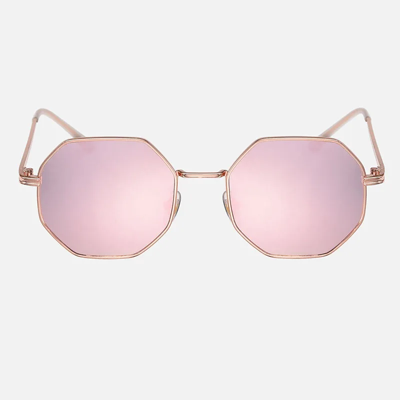 SHAUNA Retro Metal Frame Hexagon Sunglasses Brand Designer  display picture 3