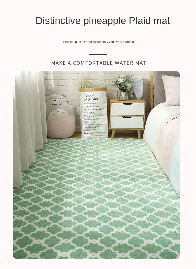 Description Picture 6 of item40*60CM Ins Pineapple Plat Bedroom Living Room Coffee Table Short Pile Carpet Full of Lovely Girl Bed Blanket Household Carpet