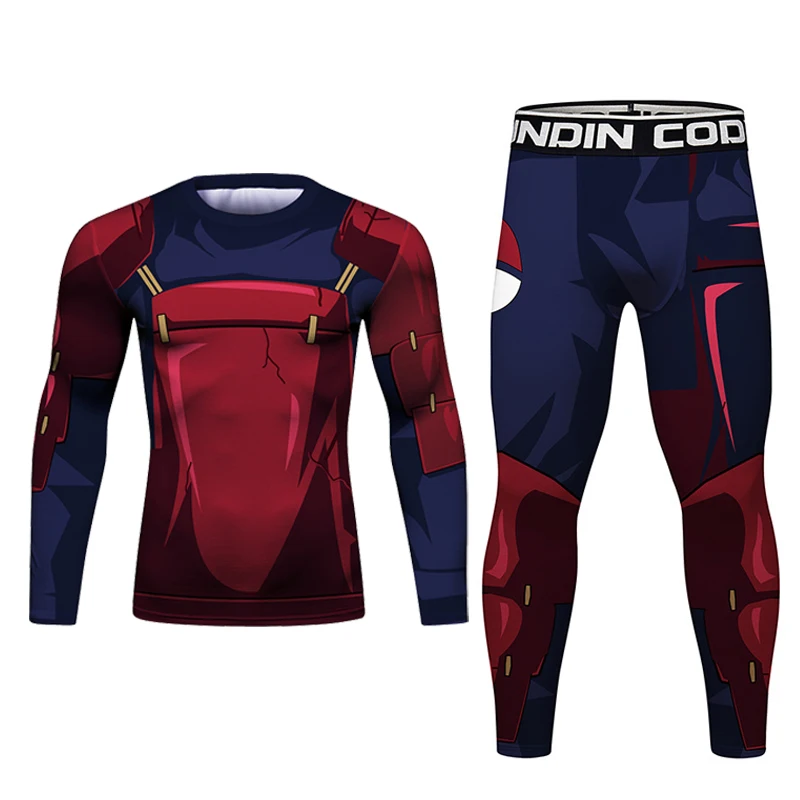Bjj Boxing Shirts Set Compression Men MMA shirt+Pants Sets Rashguard Jitsu Rash Guard KickBoxing Muay Thai JerseyS MMA Fightwear