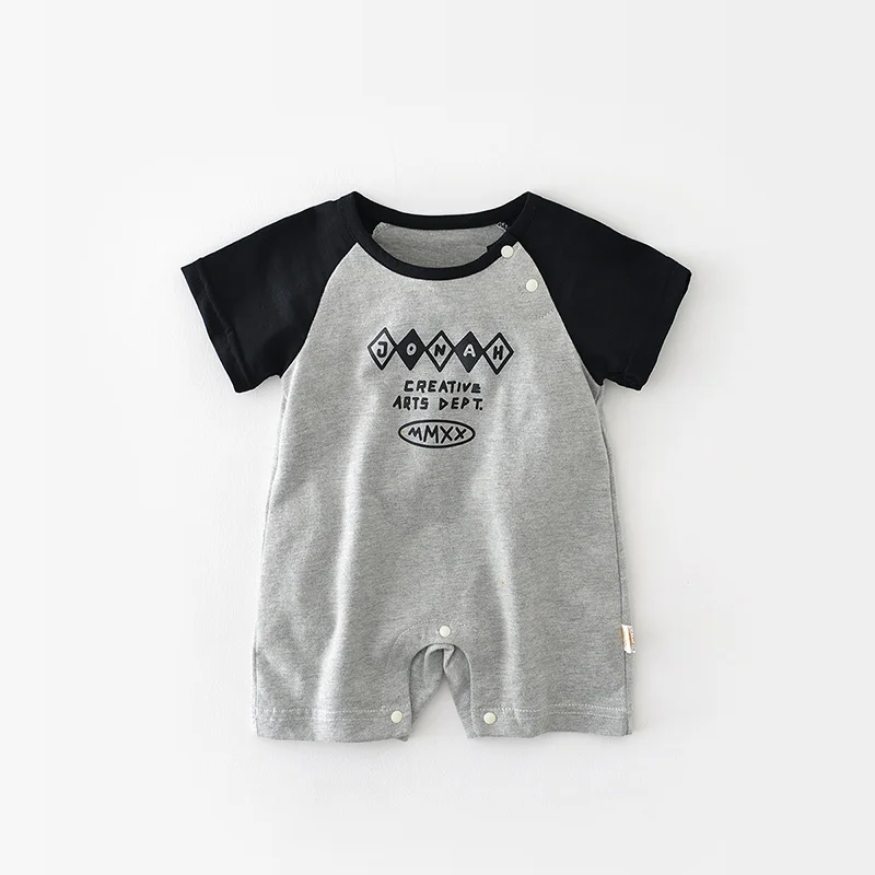 

2023 New Summer Kids Rompers for Boys Girls Patchwork Sleeve Newborn Jumpsuit Infant Onesie Korean Casual Baby Clothing 0-2Years