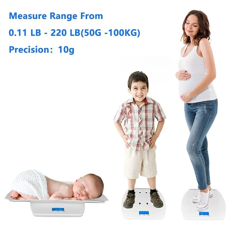 Pet Scale Baby Digital Scale Sturdy Weight lb/kg/oz Mode LCD Display with Weighing Tray Tare Hold Function