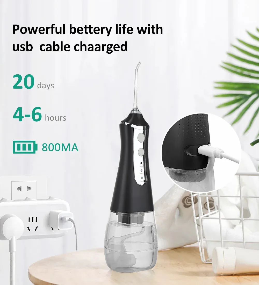 Oral Irrigator Dental Water Flosser Portable Dental Water Jet 300ML Teeth Mouth Washing Machine Teeth Cleaner