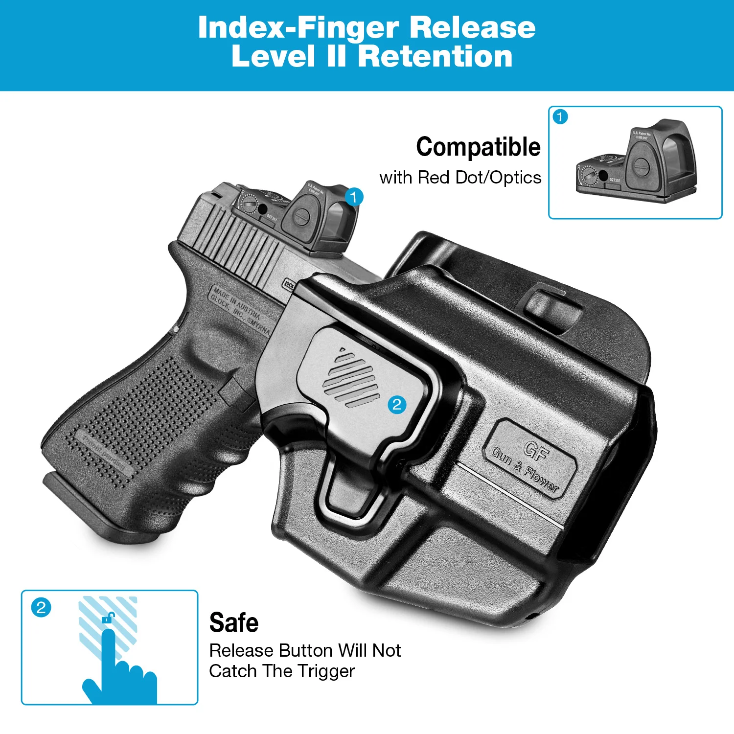 Pistol Holster Universal Polymer OWB Holster For Glock/Taurus/Springfield/TARA/Walther/Ruger/S&W/Sig Sauer/CZ/SCCY Tactical Handgun Holder