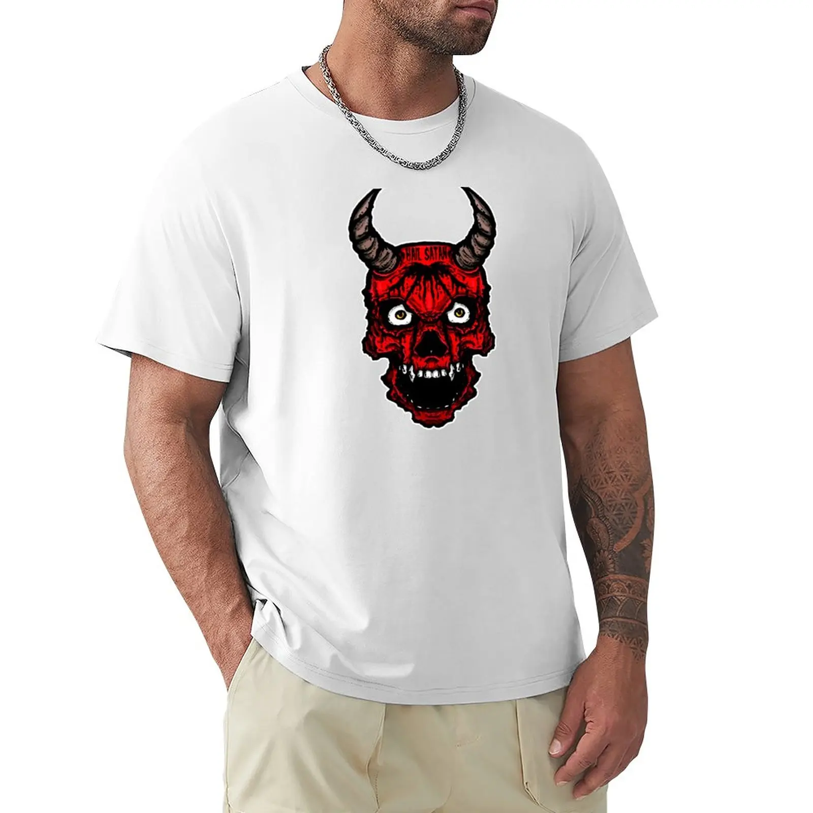 

Hail Satan Devil Red T-Shirt graphic t shirts sweat shirt men long sleeve t shirts