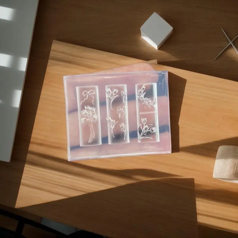 3D 실리콘 네일 몰드 달콤한 꽃 튤립 꽃다발 투명 네일 몰드 네일 참 장 매니큐어 템플릿 DIY 네일 아트 데코