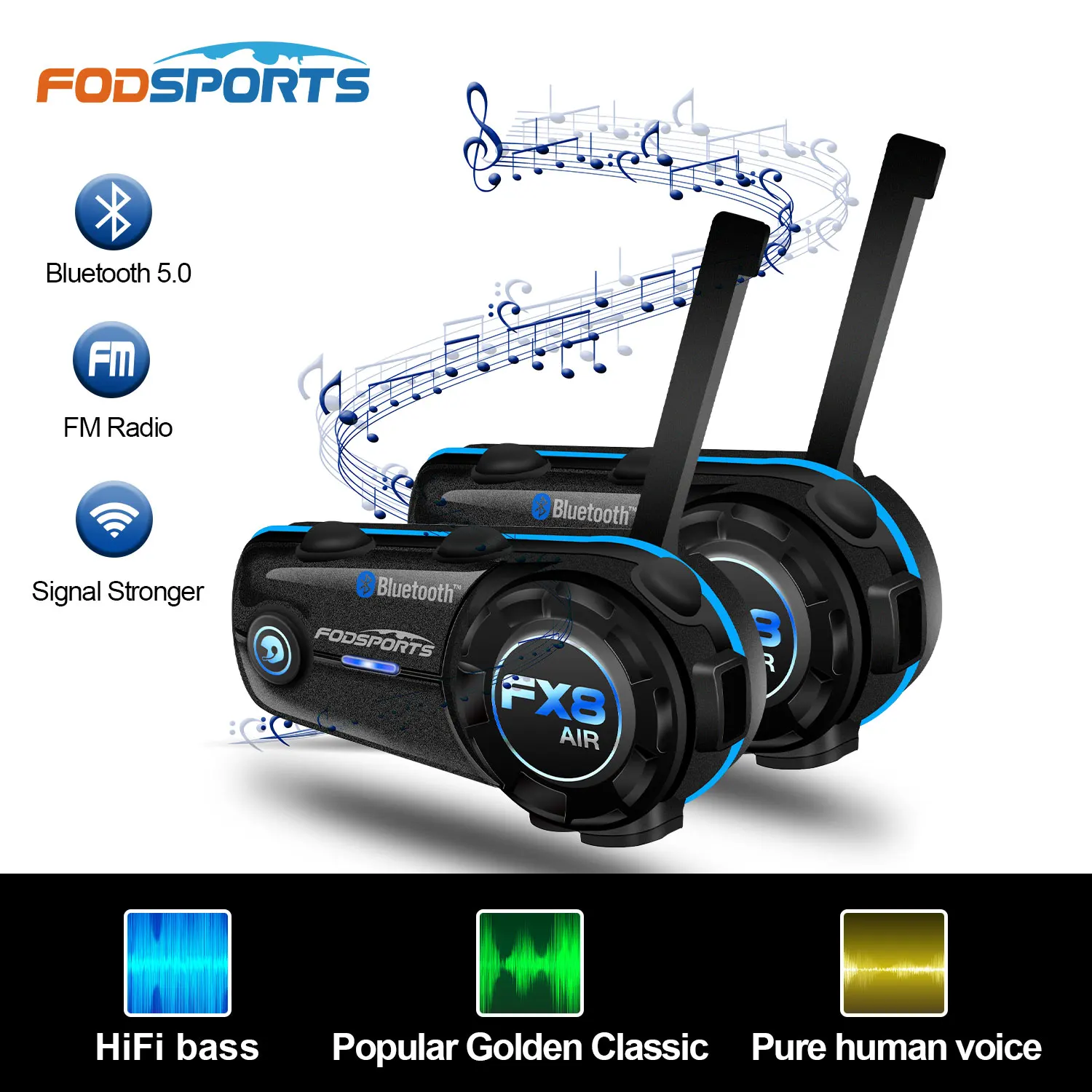 Fodsports FX8 Air переговорное устройство для мотоцикла BT5.0 гарнитура шлема усиленный