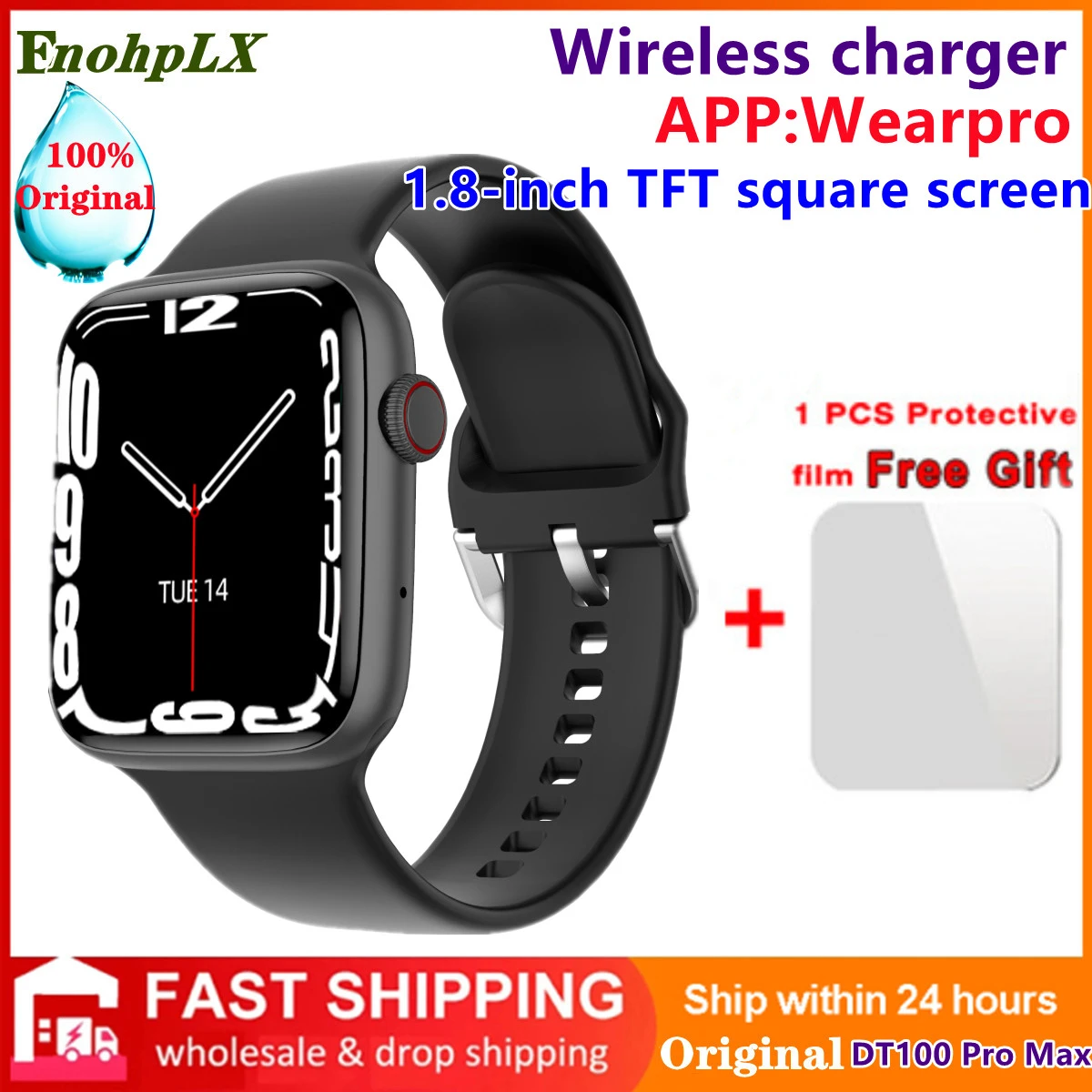 DTNO.1 7 Original DT100 Pro MAX Smart Watch GPS Track ECG PPG Bluetooth Call Wireless Charging Waterproof 44MM Smartwatch