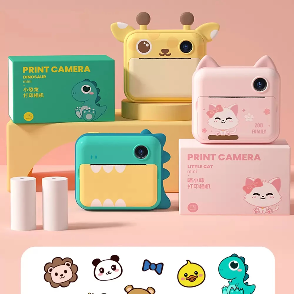 

Children Instant Camera Print For Kid 1080P Video Photo Digital Toy Camera With Print Paper Birthday Gift For Child Girl Printer