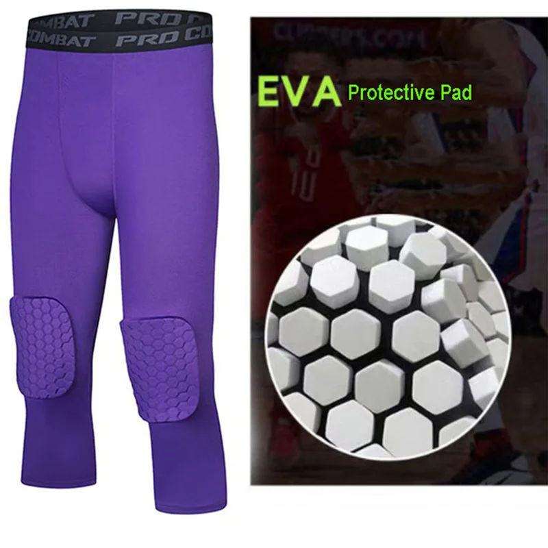 Men Women Kids Capri Running Kneelet Tights GYM 3/4 Pants Basketball Football Soccer Fitness Exercise Leggings 56