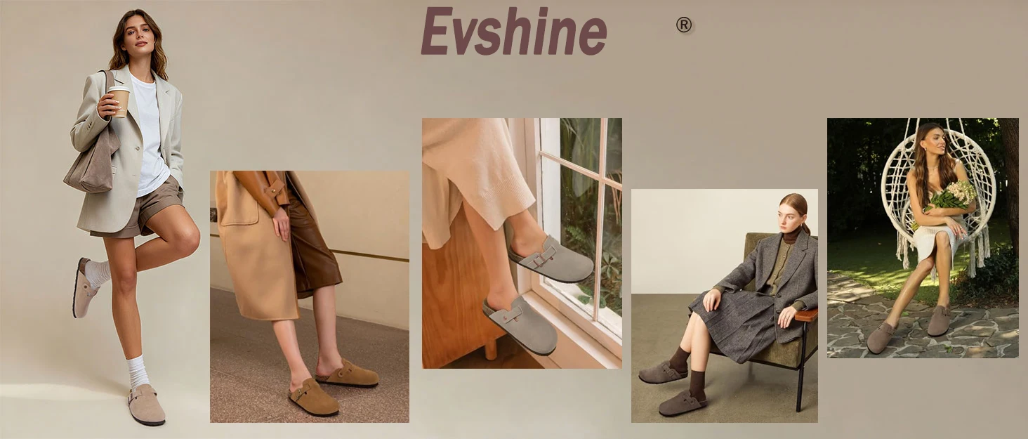 Women's Suede Mules Sandals With Arch Support And Cork Footbed_voghion.com
