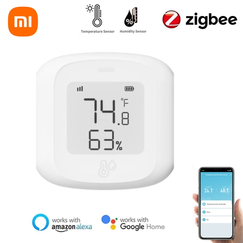 

Xiaomi Tuya Zigbee Temperature Humidity Sensor Fridge Sensor Mini LCD Digital Display Home Compatible Thermometer Hygrometer