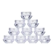 

10pcs 5g Transparent Plastic Jars Cream Jars Diamond Shape Sample Bottle 5ML 0.17OZ Empty Bottles Cosmetics Container