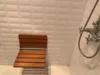 Bathroom solid wood folding stool chair wall mounted shoe changing stool shower stool for elderly pregnant women shower seat 6