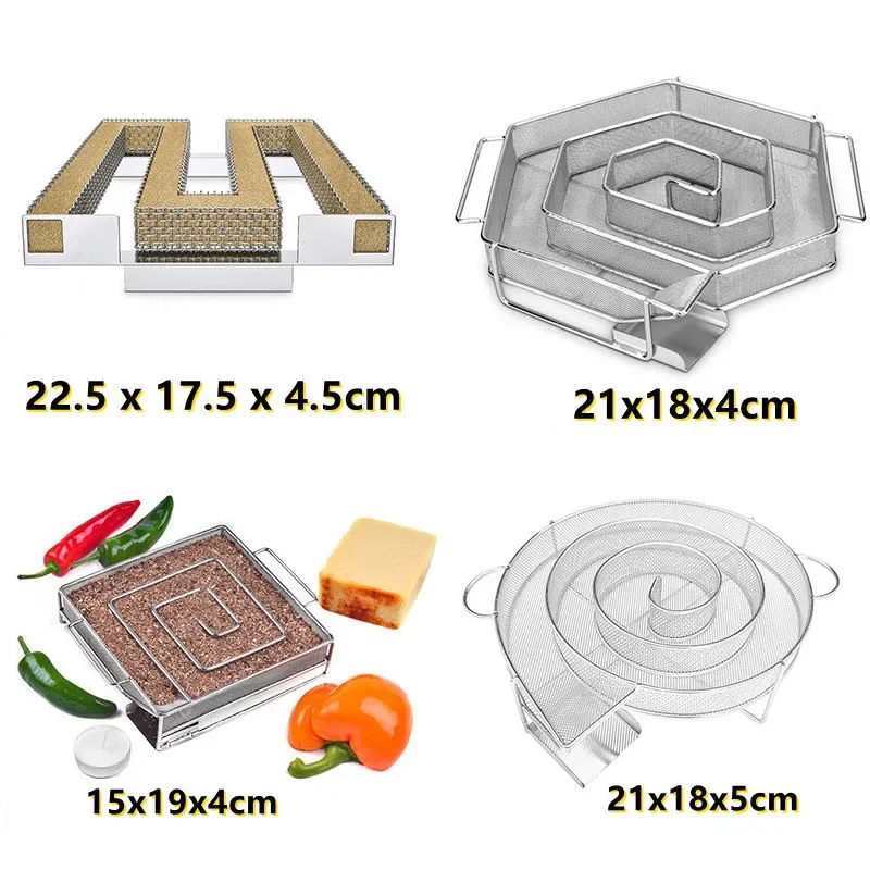 Barbecue Smoke Box Cold Smoke Generator Stainless Steel Grill Net Outdoor Smoking Barbecue Net BBQ Tool Accessories 화로
