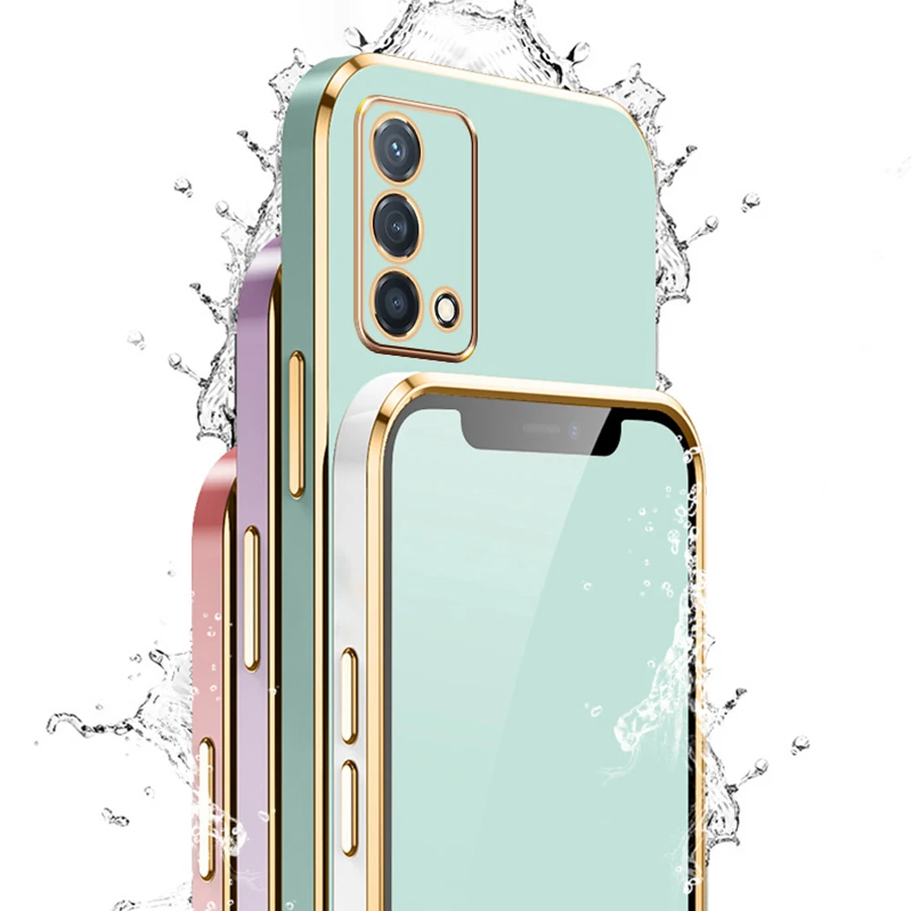 Luxury Square Plating ShockProof Silicone Phone Case for Realme GT Master Edition