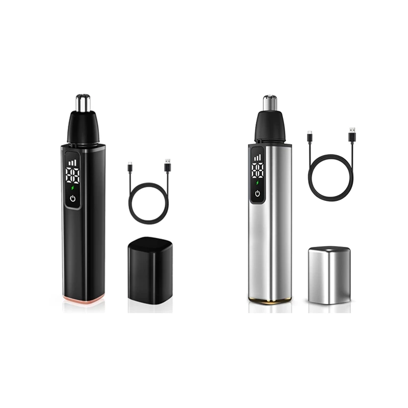 

Триммер мужской для волос в носу, Аккумуляторный USB-триммер с ЖК-дисплеем, профессиональный Прочный инструмент для стрижки волос в ушах, носу