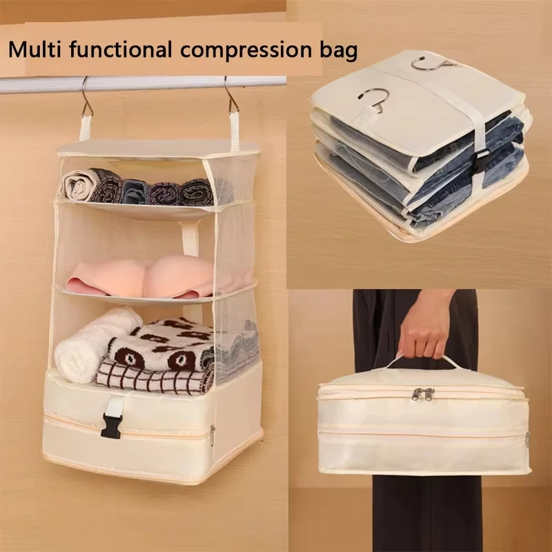 Travel Storage Bag Dormitory Wardrobe Hanging Multi Functional Clothing Underwear Socks Compression Bag