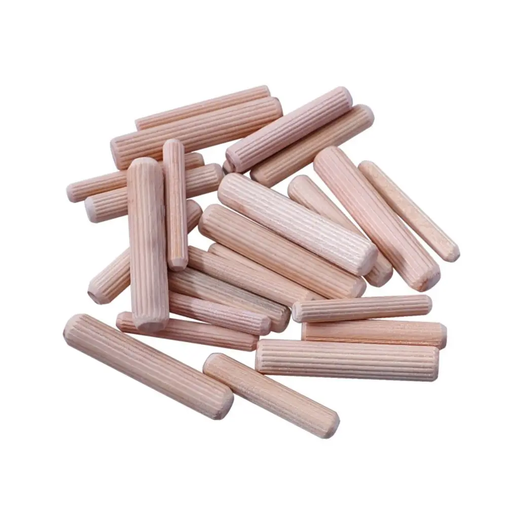 Cylindrical Locating Dowel Pin Wooden Dowel Pins 100Pcs 6/8/10mm Wooden Dowel Pins Fluted Needle Bolt Round Cork Wood Nails Carvings Bed Drawers Furniture Splicing Accessories