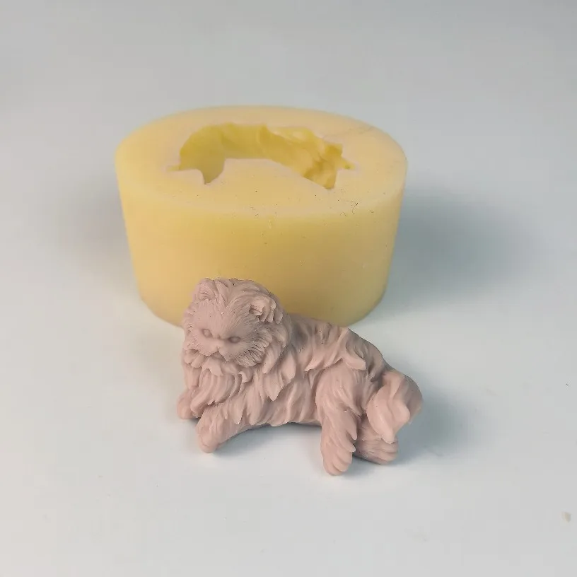 고양이 모양 실리카겔 3D 몰드 귀여운 동물 실리콘 비누 몰드 양초 아로마 몰드 비누 만들기 몰드 레진 클레이 몰드