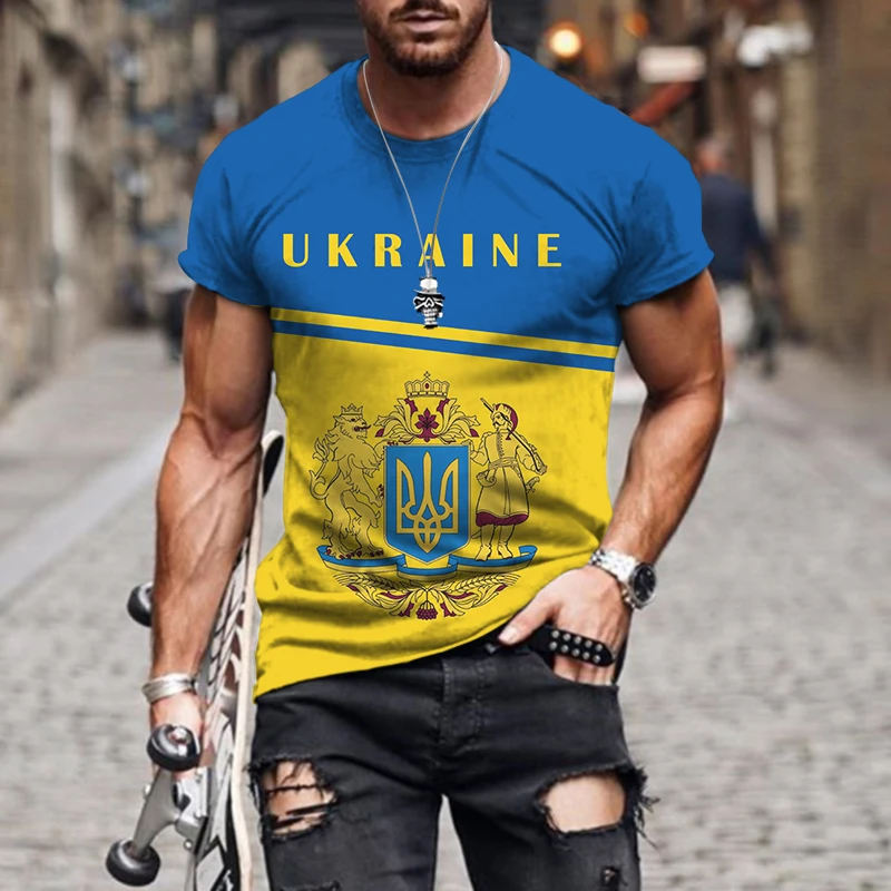 

3D Printed T Shirts UKRAINE country culture Harajuku Streetwear Native women Men National Emblem Funny Tshirts Short sleeve Tops