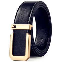 Sleek Unisex Fashion Belt with Silver Buckle - Premium Quality for Casual and Professional Wear (Black Gold)