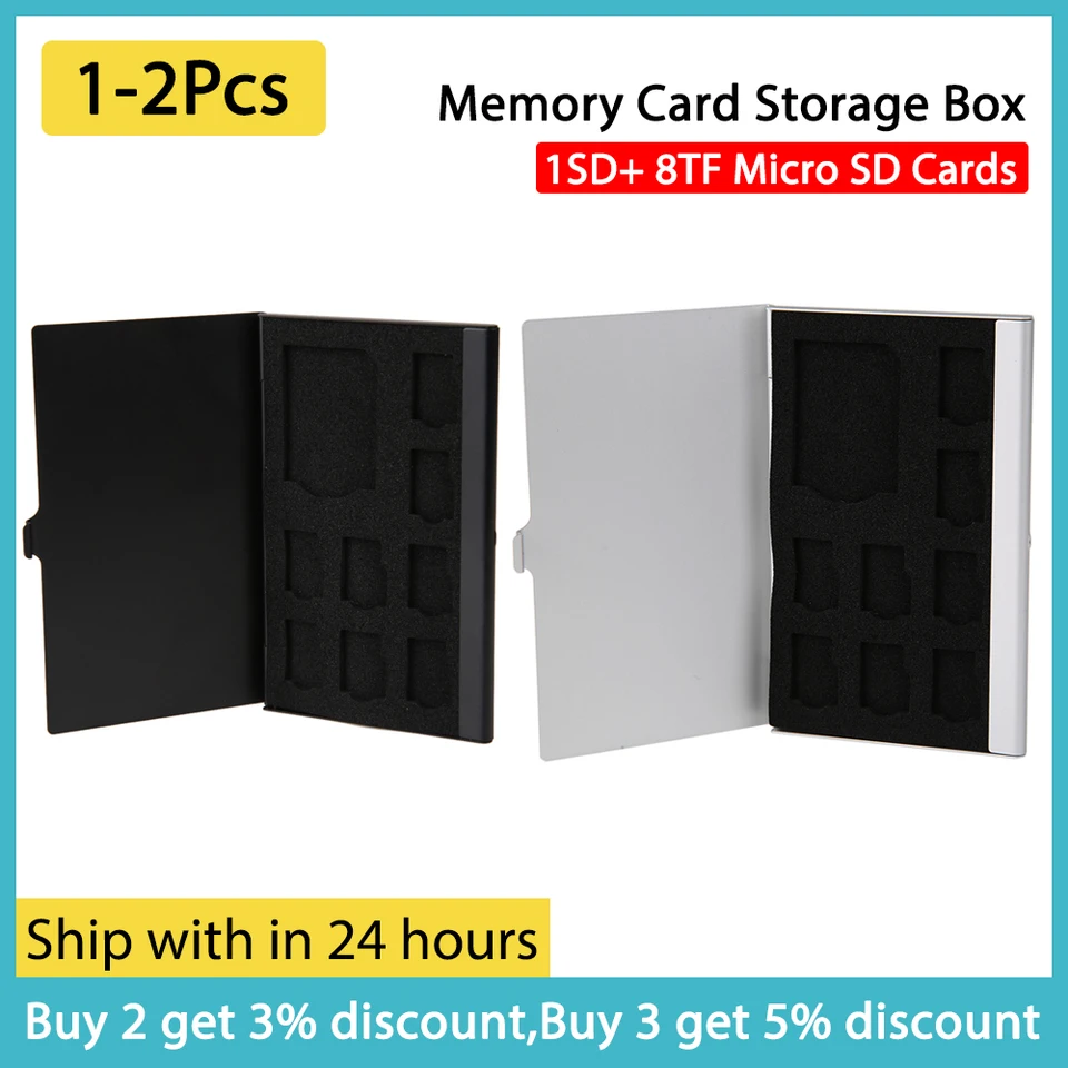 Aluminum Memory Card Storage Case for SD and TF Cards