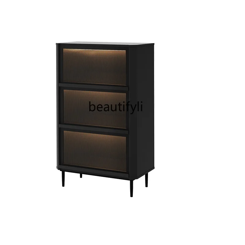 

Retro Chest of Drawers Solid Wood Bedroom Bookcase Locker Living Room Wall Magazine Nordic Storage Sideboard Cabinet