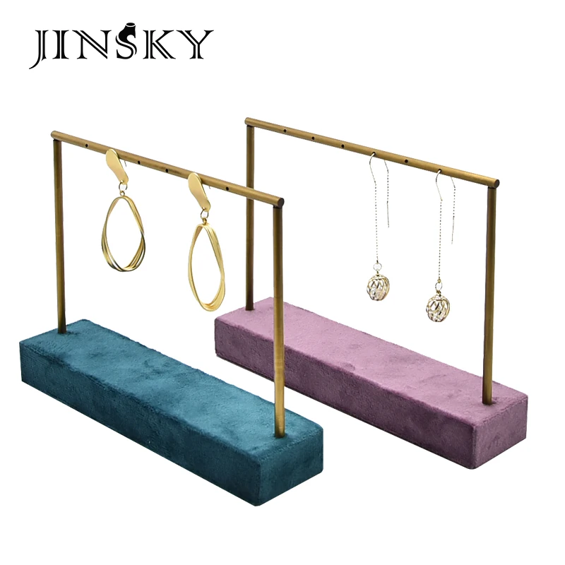 Jinsky OEM 벨벳 쥬얼리 디스플레이 스탠드, 쥬얼리 쇼케이스용 매치 메탈, 신상