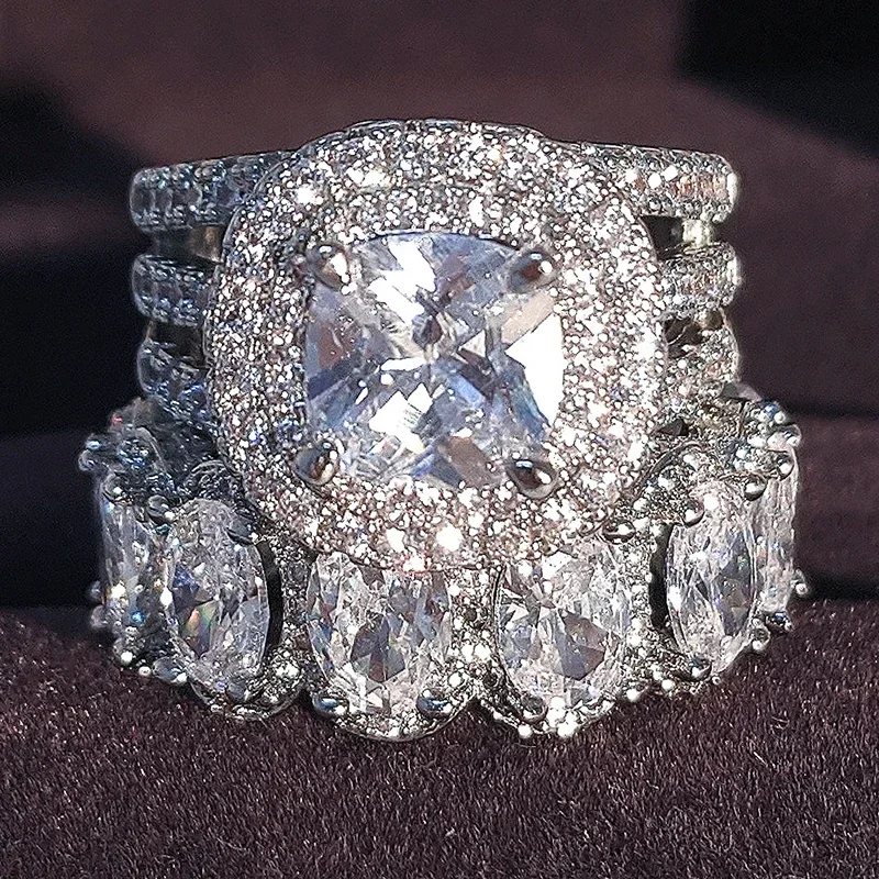 Silver rings Silver ring Wedding rings Engagement Wedding Ring Set for Women Couples