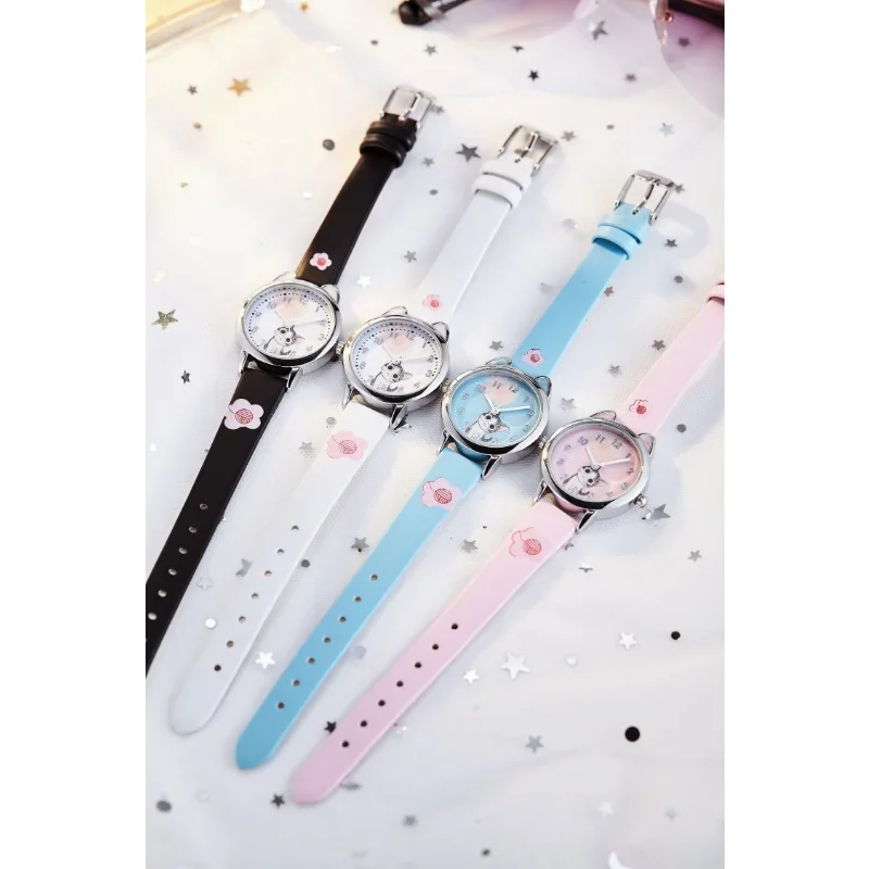 Cute Cheese Cat Pattern Women Watch Quartz Analog Ladies Watches Kids Girls Student Clock Gift Fashion Belt Boy Watch 6