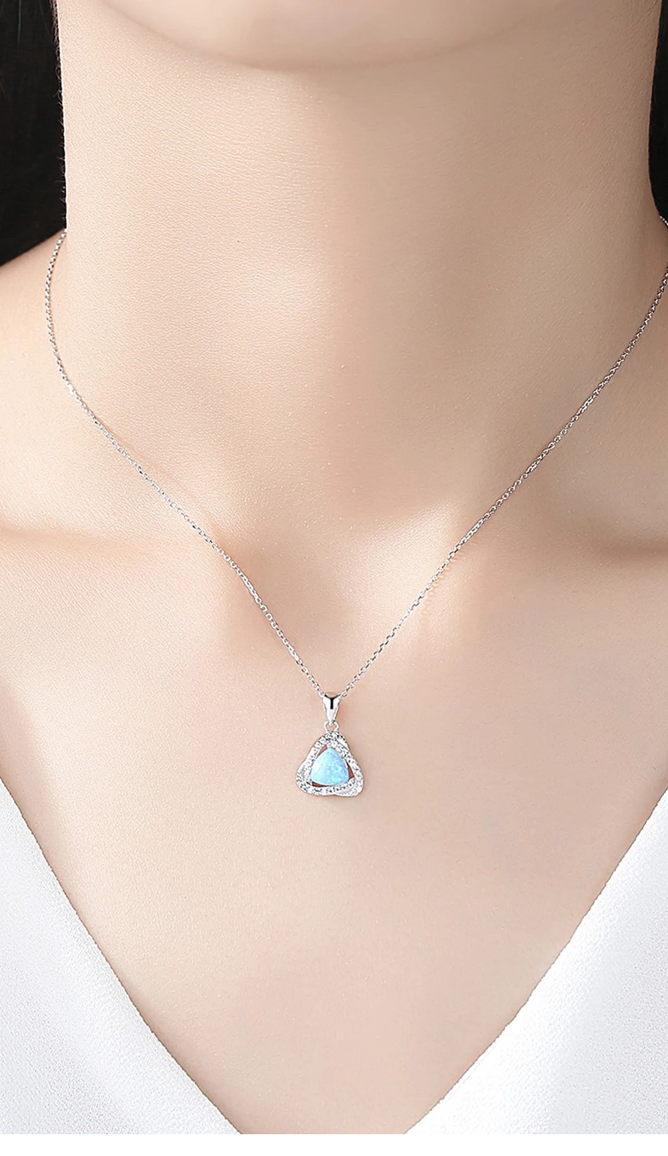 Collana con ciondolo in argento con opale di fuoco grande creativo di alta qualità per le donne da sposa di lusso_voghion.com