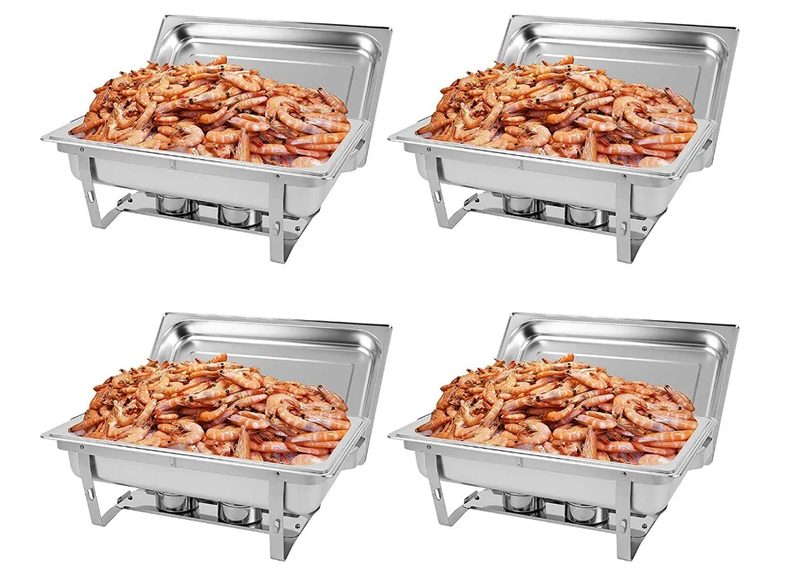 Restlrious 8 QT Chafing Dish Buffet Set 4 Packs Stainless Steel