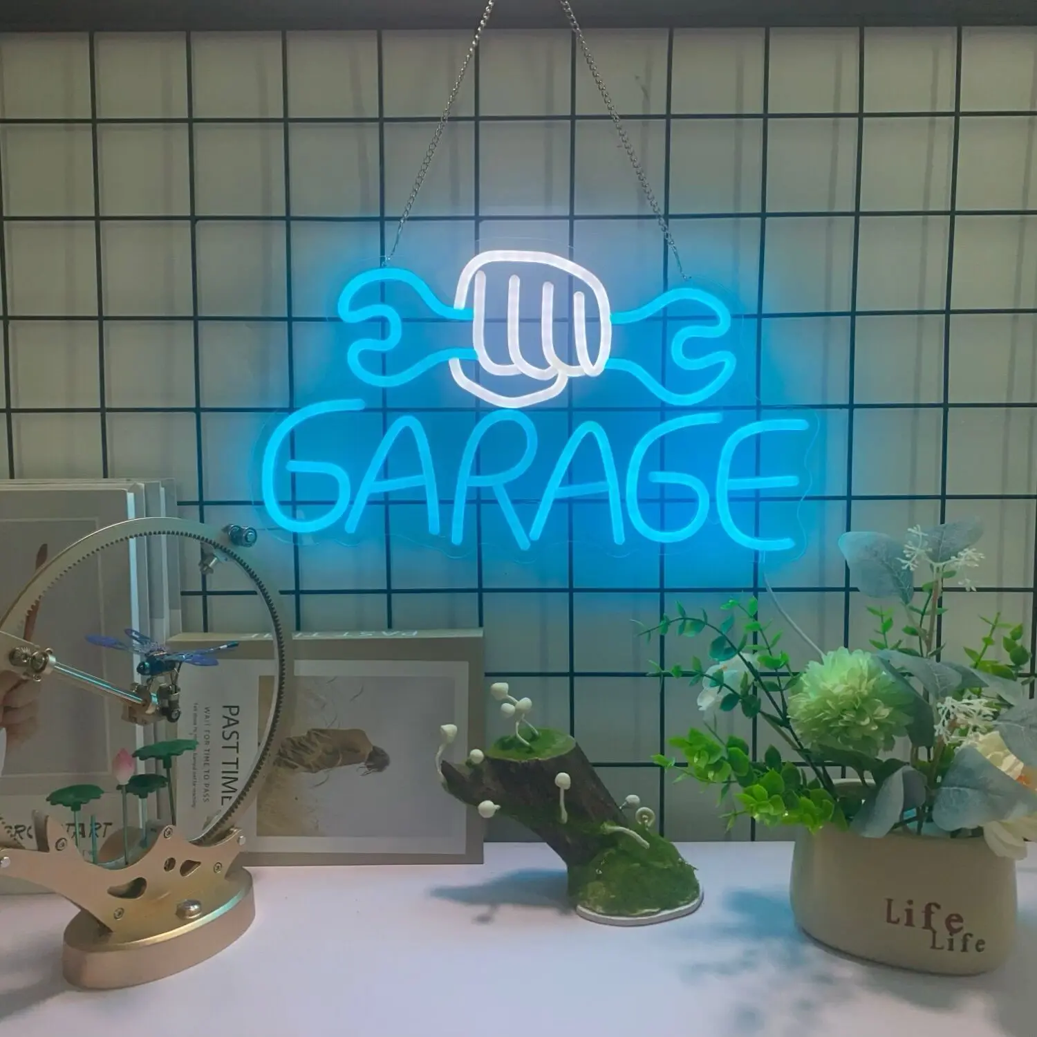Neon Sign Check Engine Neon Signs Wall Decoration LED Neon Garage Signs Garage Lighting Signs For Men's Auto Repair Shop Workshops