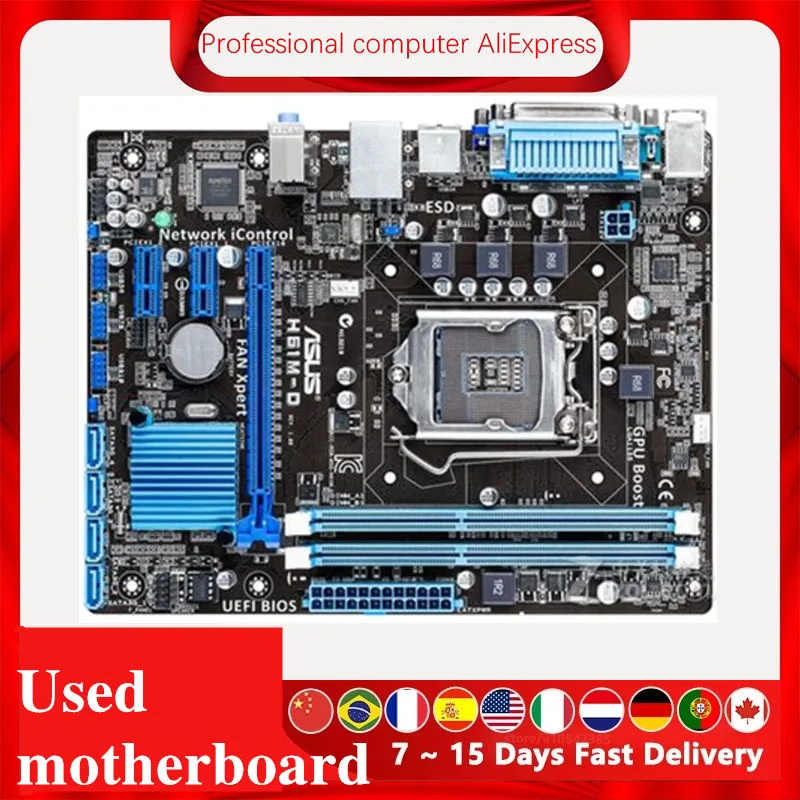For Asus H61md Desktop Computer Motherboard Lga 1155 Ddr3 For Intel