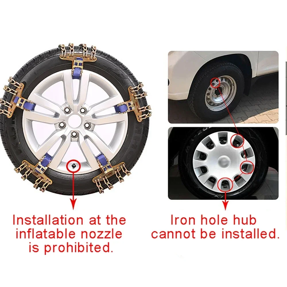 For 145-215mm Tire Universal Steel Truck Car Wheels Tyre Tire Snow Chains Belt Winter Anti-skid Vehicles SUV Wheel Chain