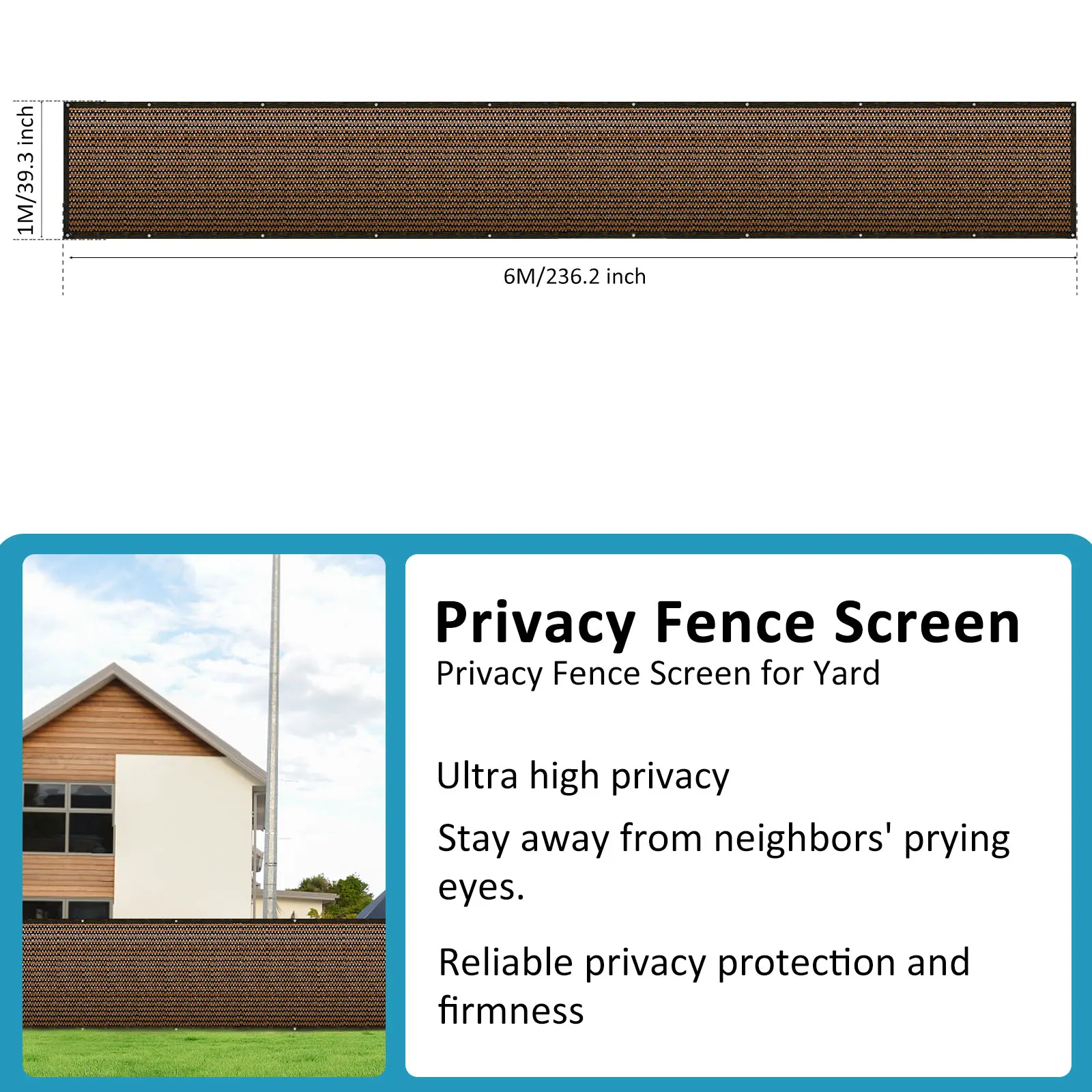Enhanced Privacy Fence Screen with Mesh Shade Net and Accessories