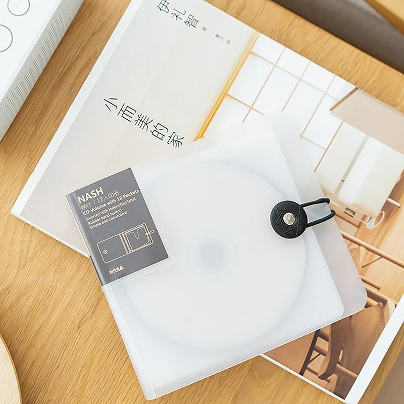 Transparent Color Plastic Disc CD Case DVD Holder Can hold 12 CDs Wallet Storage Bag CD DVD Album Box Cases With Buckle 1PC cd dvd storage bag cd dvd storage case