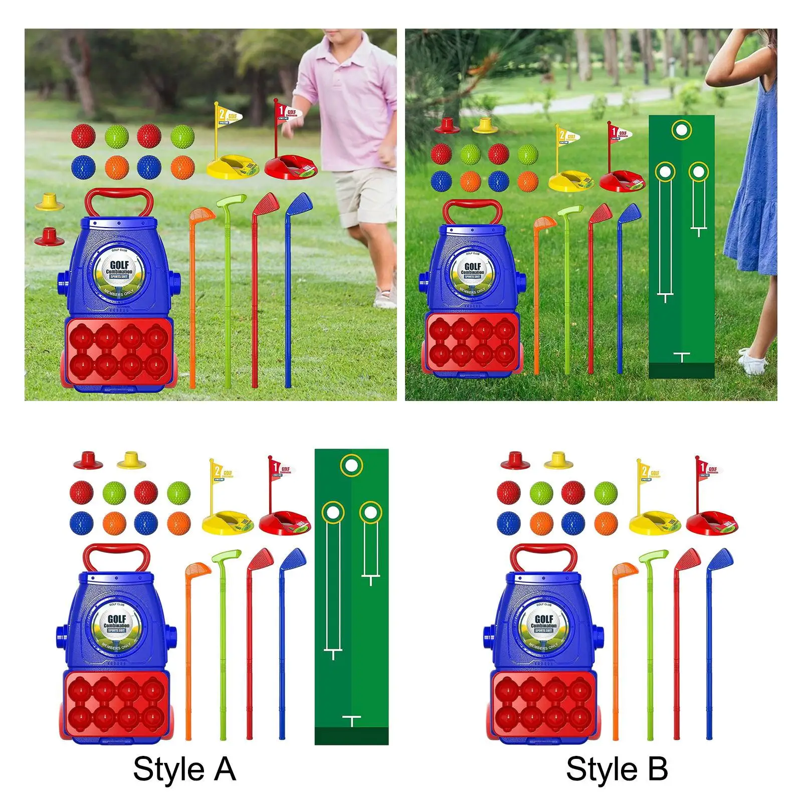 Kids Golf Toys Preschool Educate Training Toy Golf Balls Children`s Golf Clubs for Indoor Activities Preschool Party Favors Lawn