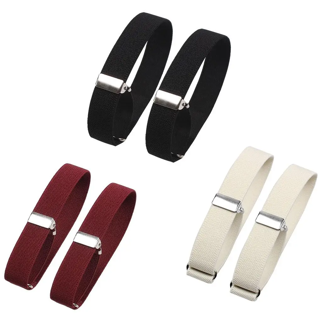 2Pcs Adjustable Mens Shirt Sleeve Holder Elasticated Armbands Unisex Ladies