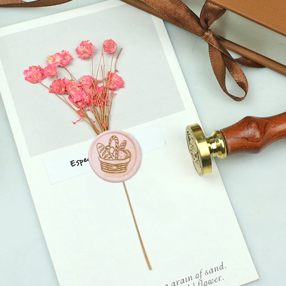25mm Sealing Wax Copper Head Without Handle Round-shaped Enamel Wax Head DIY Manual Account Invitation Envelope for Wedding Card