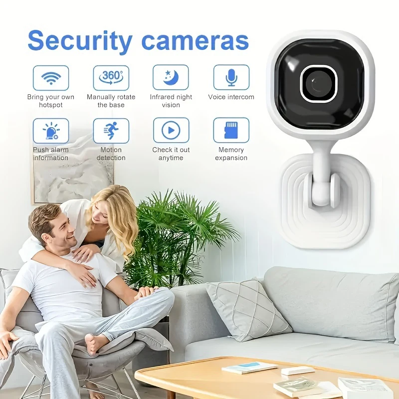 1080p HD Wifi Camera Indoor Mini Home Surveillance Camera Night Vision Two Ways Audio Human Detection 2.4G Security Camera 3