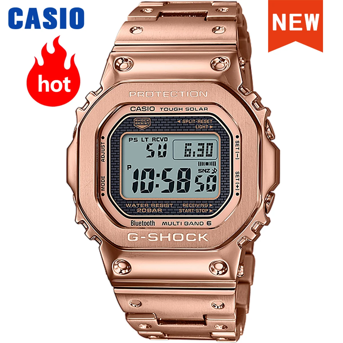

Casio watch for men g shock Bluetooth Solar Rose Gold Fashiontop luxury men watch Waterproof Celebrity Identical GMW-B5000GD-4