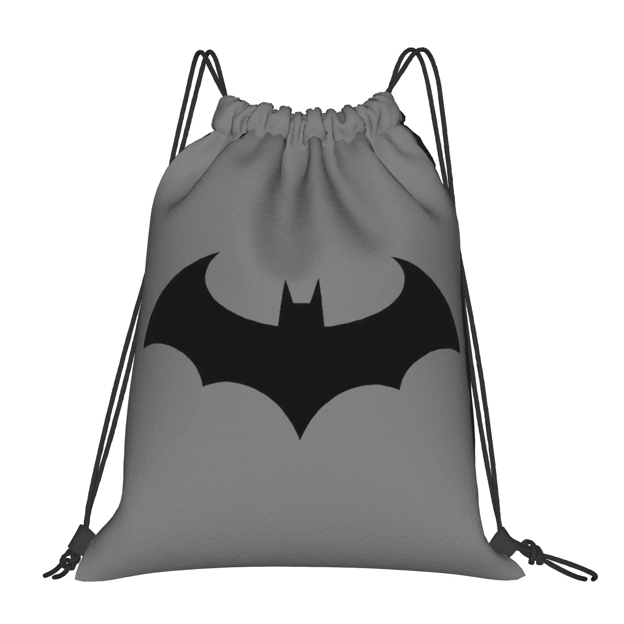 Iconic Batman Logo Drawstring Backpack - Water-Resistant Gym and Travel Sackpack