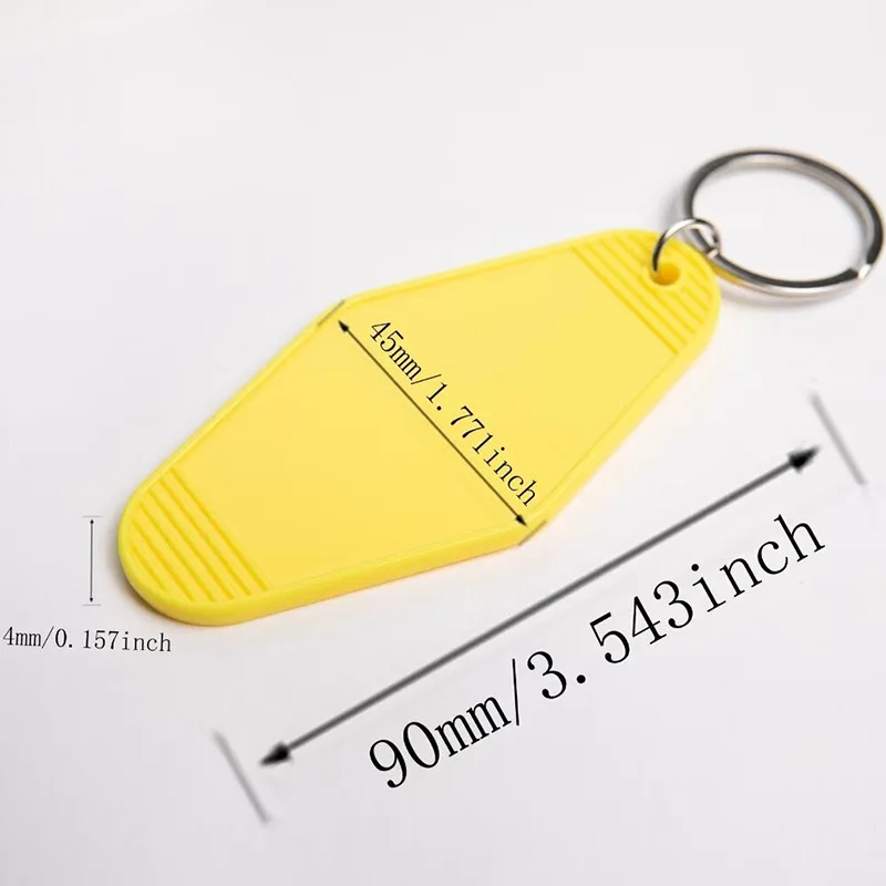100pcs UV 인쇄 로고 열쇠 고리 태그 DIY 펜던트 열쇠 고리 호텔 모텔 선물용