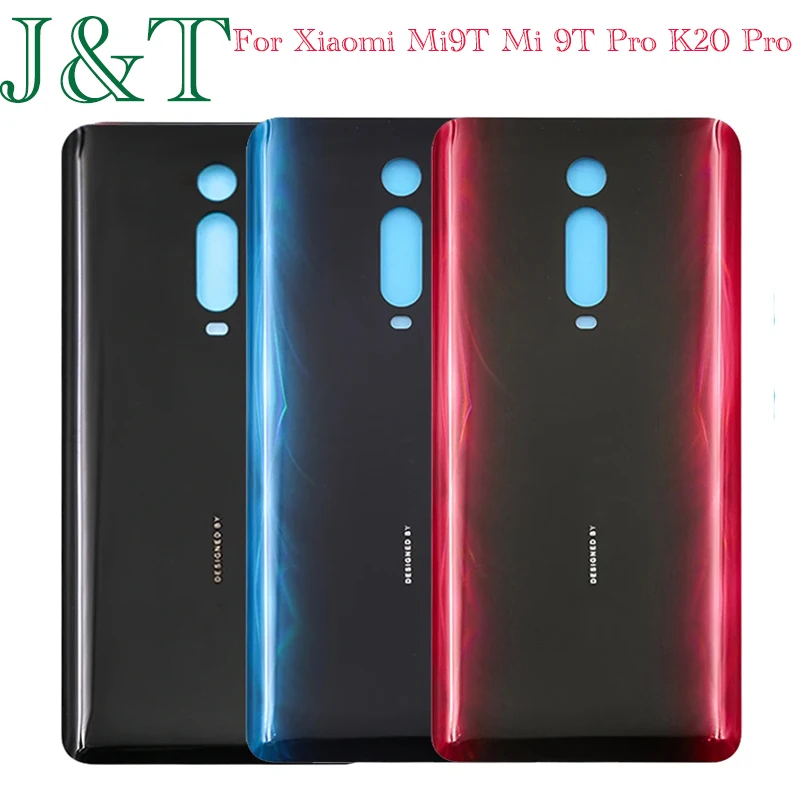 Nowa dla Xiaomi Mi9T Mi 9T Pro / K20 Pro pokrywa baterii 3D szklany Panel tylna obudowa baterii samoprzylepna wymiana Logo