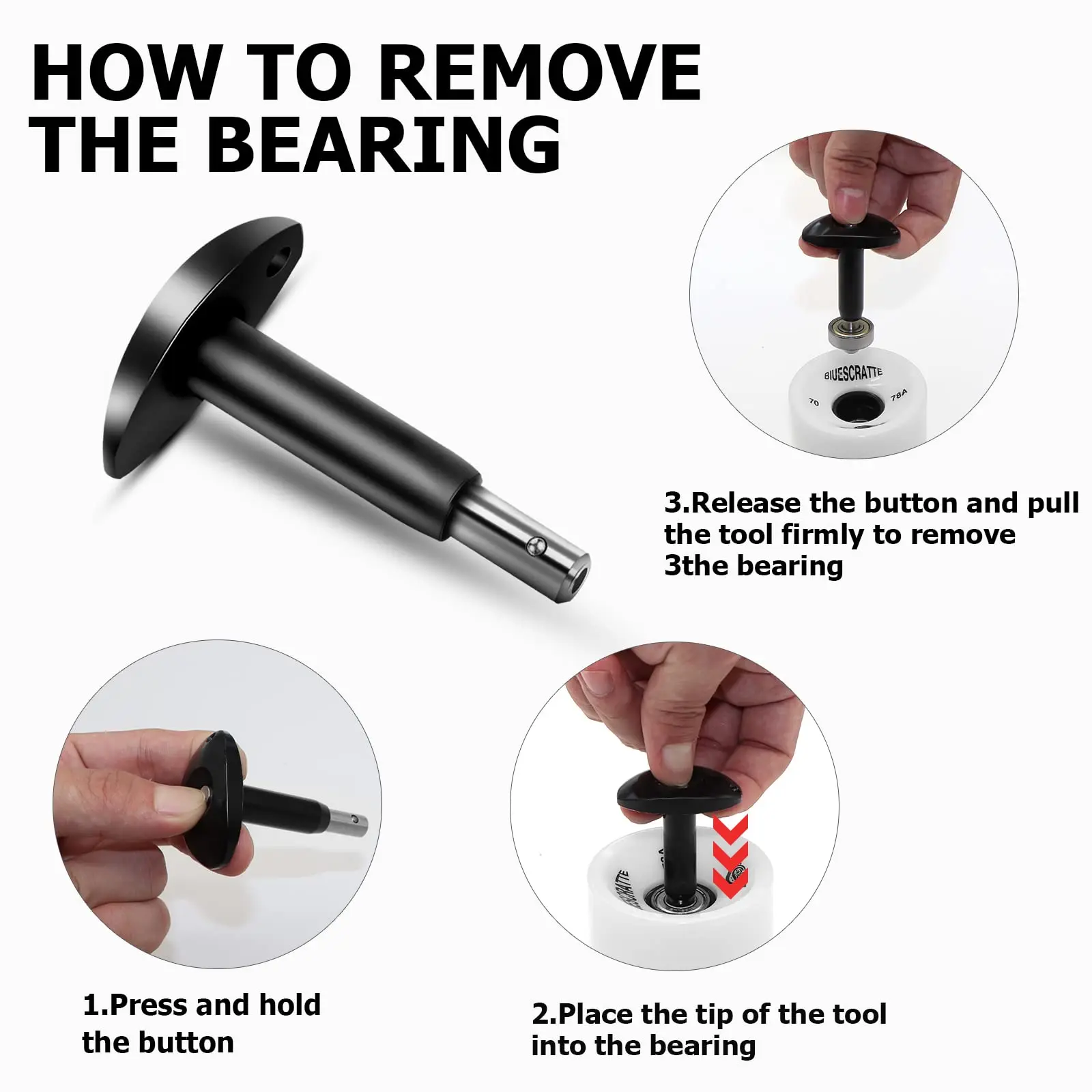 SkateBearingPullerPressfor8mmBore608bearingSkateboardRoller