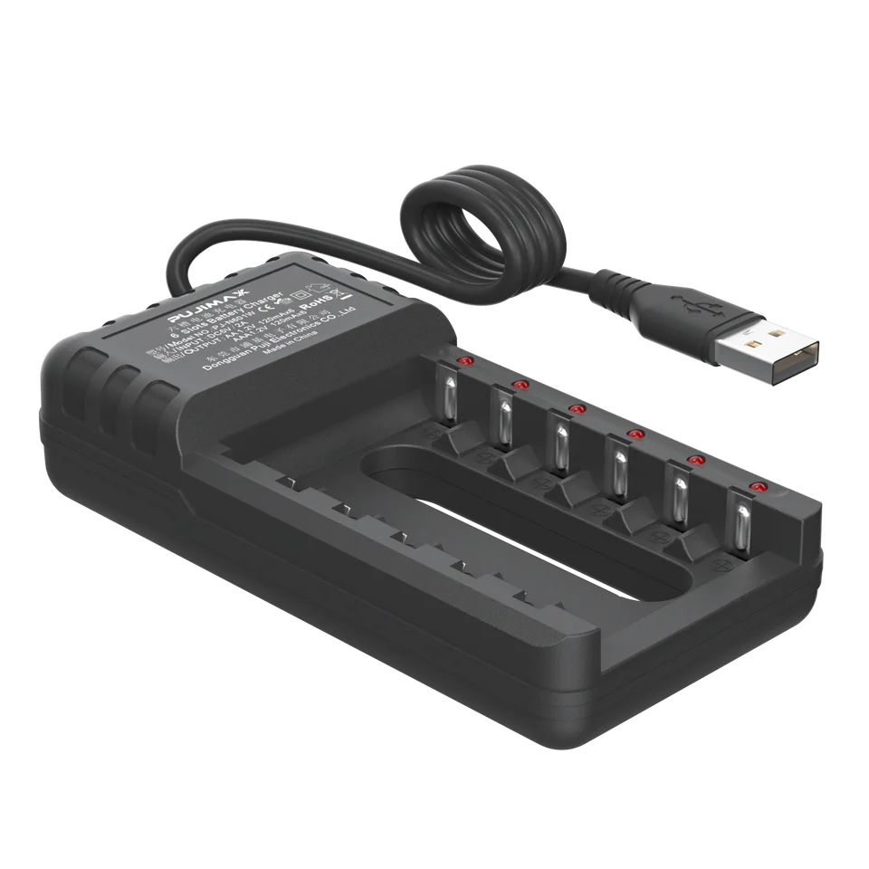 Fast Charging 8 Slot USB Battery Charger for Rechargables