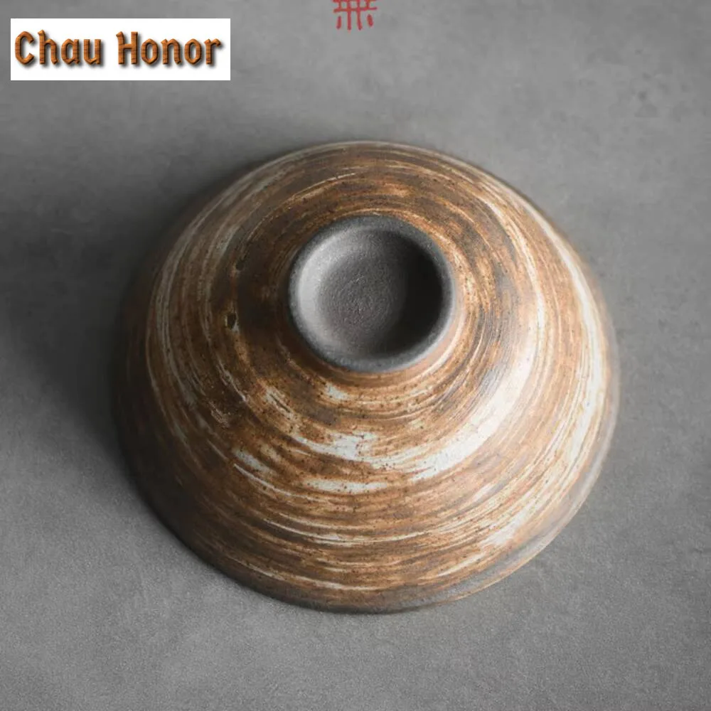 110ml Japanese Coarse Pottery Handmade Gaiwan Handmade Small Tea Tureen Tea Brewing Cover Bowl Drinkware Accessories Ornaments